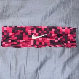 Nike Pink and Black Pixelated Headband